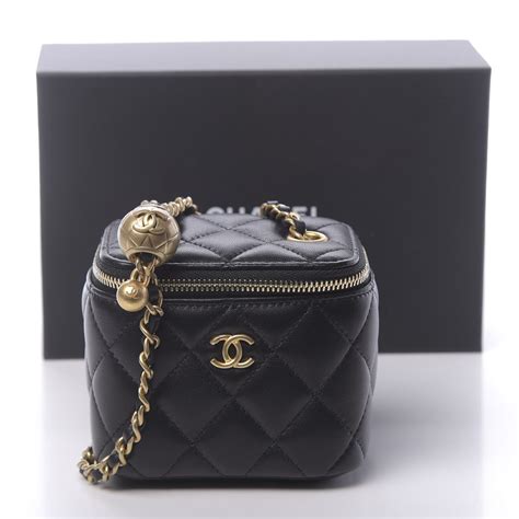 chanel pearl crush vanity case with chain quilted lambskin small|Chanel mini vanity case.